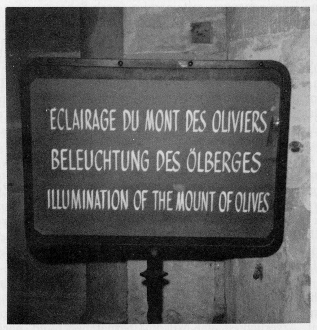 Eclairage du Mont des Oliviers | Beleuchtung des Ölbergs | Illumination of the Mount of Olives, Bild: © Melusine Huss.