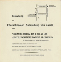 Manifest gegen nichts für die Internationale Ausstellung gegen nichts, Hamburg 1960 (Rückseite)